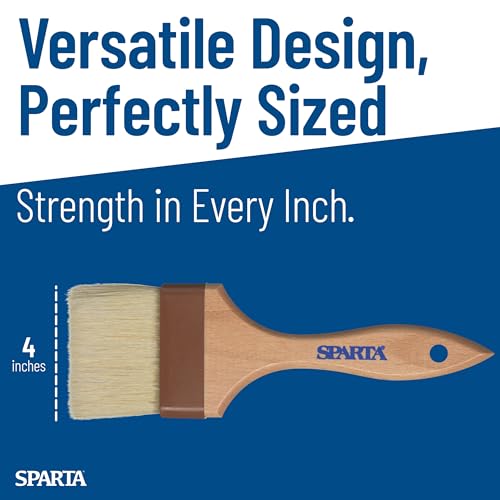 SPARTA Kitchen Basting Brush – 4037600 Basting Brush for Cooking Flat Boar Bristle Brush, Hardwood Handle for Kitchens, Restaurants, Catering, High Heat Food Prep, 4in, Pack of 12 - size: 4" Wide Flat Brush