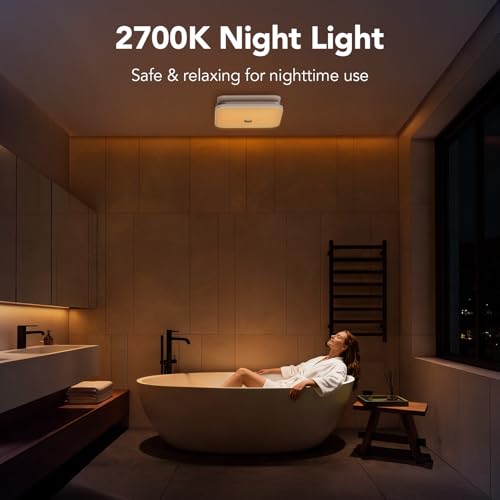 OREiN Matter Smart Bathroom Fan with Light, 110 CFM, Tunable White & RGB | Alexa/Google/Apple Home Compatible, App/Voice/Remote Control, Dimmable, 24-Zone DIY RGB, No Speaker, No-Attic Install - color: Multicolor