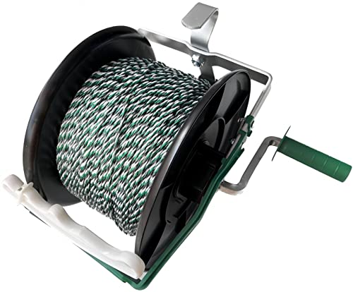 PK2 Electric Fence Polywire 9 Conductors 1312 Feet Pre-Spooled on 3:1 Standard Geared Reel with 1 Free Insulgrip - size: 1312 ft x 9 wires x 2 standard reel