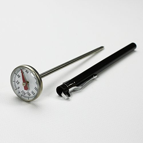 Supco ST02 Stainless Steel HVAC/R Pocket Dial Thermometer, 0 to 220F | HVAC, Air Conditioner, Refrigerator, and Freezer Temperature Gauge Probe or AC Vent Tester, 5 in Stem, Analog 1 in Dial