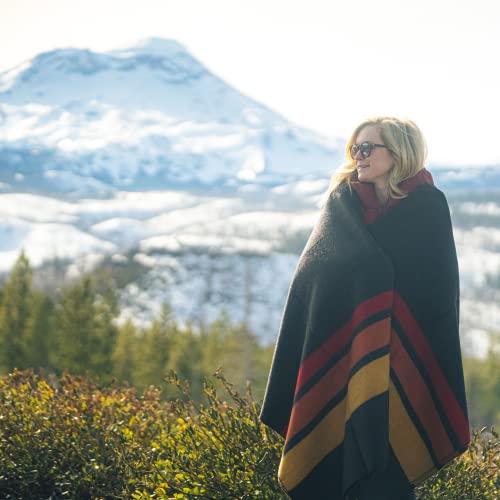 Arcturus Rainier Wool Blanket - 4.5lbs Warm, Heavy, Washable, Large | Great for Camping, Outdoors, Survival & Emergency Kits (Sunset Peak) | 70% Wool, 550 GSM, Warm Even When Wet, Naturally Fire-Retardant, Triple-Washed, Home & Outdoor Adventures, 64" x 8