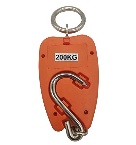 Hanging Weight Scale Industrial Heavy Duty for Farm, Hunting, Bow Draw Weight, Big Fish & Hoyer Lift with Accurate Sensor Digital, Professional (440LBS Orange) - color: 440LBS Orange