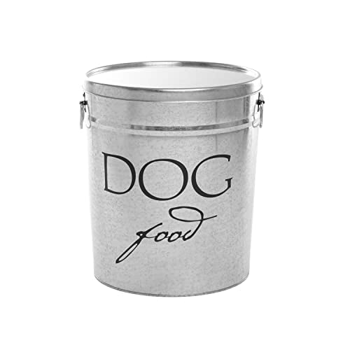 Harry Barker Classic Silver Dog Food Storage Canister – Large, Airtight Stainless Steel Pet Food Container, Holds Up to 40 lbs Dry Dog Food, Kitchen Counter & Pantry Storage - Silver - color: Silver & Black