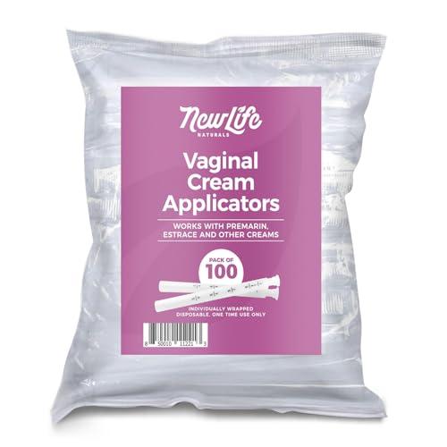 NewLife Naturals Disposable Vaginal Cream Applicators, 100 Pack | Threaded Vaginal Cream Applicators with Dosage Marks, Individually Wrapped for Gel, Lubricant, & Cream Single Use – USA Made - size: 100 Count (Pack of 1)