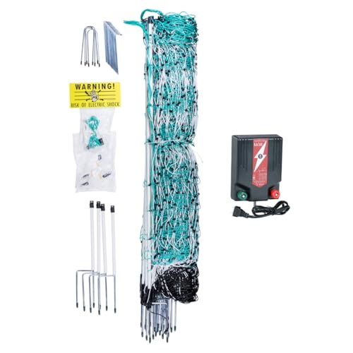 RentACoop 42" Electric Anti-Predator Poultry Fence and 0.6 Joule Plug-in Electric Fence Energizer Bundle