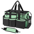 SCAVATA Wearable Cleaning Caddy, Cleaning Caddy Supplies Organizer with Handle & Shoulder Straps for Housekeepers, Under Sink & Car Cleaning Tool Organizers Bag with 4 Foldable Divider (MintGreen) - color: MintGreen