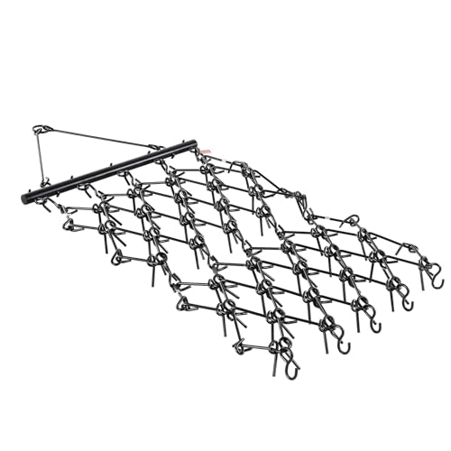 VEVOR Drag Harrow 4 ft x 4 ft Durable Chain Harrow with 69 Sharp Teeth | Suitable for ATV UTV Tractor, Ideal for Soil Preparation, Seeding, Smoothing Landscapes, and Yard Gravel Driveway Maintenance - size: 4 x 4 ft