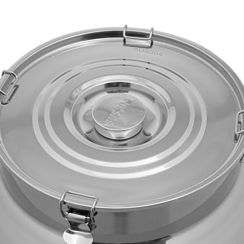 76L/20.1Gal Milk Can, 304 Stainless Steel Airtight Storage Pail with Locking Sealed Lid, Carry Handle, Heavy Duty Food Grade Bucket, Storage Container for Wine, Oil, Beverage, Home, Farm, Kitchen Use - size: 76L/20.1Gal