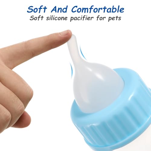POPETPOP Kitten Feeder Bottle Set 4Oz with Leakproof Baffle Cleaning Brush Pet Nursing Kit for Puppies Newborn Small Animals Food Grade Material