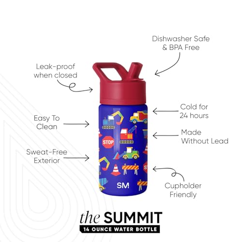 Simple Modern Kids Water Bottle & Toddler Cup | 14oz | Construction - color: -Under Construction, size: 14 Ounces