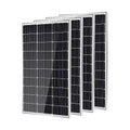 Traver Force 400W 12V Solar Panel, 4*100W, 25% Efficiency, Grade A+ Cells, | IP68 Connectors, IP65 Junction Box, Pre-Drilled Holes & 80% Output After 25 Years, for RV Camping Cabin Marine Off-Grid - size: 4 Pack