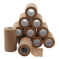 Self Adherent Cohesive Wrap Bandages 12 Count 4" x 5 Yards, Self Adhesive Non Woven Bandage Rolls（Skin Color） - size: 12 Count (Pack of 1)