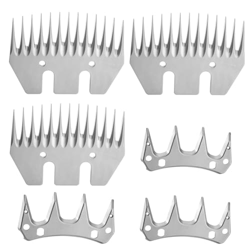 3 Set 13 Tooth Sheep Shears Replacement Blades PRO Universal Blade for All Major Brands Oster GDJOB TAKEKIT BEETRO Dragro Lister Heiniger Clippers for Sheep Alpacas Goats (13 Tooth Silver) - color: 3 Set 13 Tooth Silver