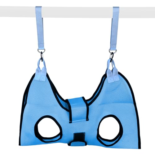 Haminway Pet Grooming Hammock – Large Dog Grooming Sling for Nail Trimming, Bathing & Ear/Eye Care – Blue - color: Blue