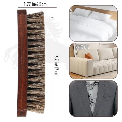 100% Horsehair Brush Professional Premium Horsehair Shoe Brush Dauber Applicators for Leather Shoes Boots Coats Purses Soft Horsehair with Curved Wood Handle for Grip Leather Shine Polish (3pcs) - style: 7" Brush 3pcs