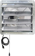 Iliving ILG8SF16V-T Wall-Mount Shutter Exhaust Fan, 16" - Variable Speed, Silver - size: 16 In