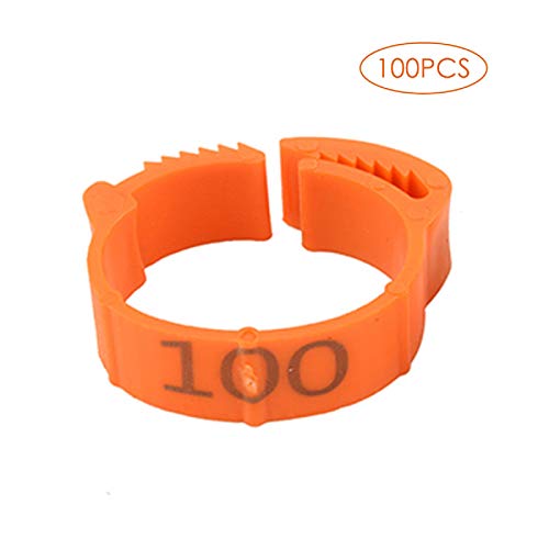 1-100 Numbers Poultry Chicken Leg Bands Clip-on Bird Adjustable Foot Label Rings for Pigeon Chicks Bantam Duck Goose