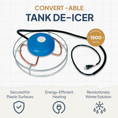 Farm Innovators 3 Pack Convertible Floating & Submergible Tank De-Icer, 1500W Water Deicer- Ice-N-Easy Design with Protective Cage for Livestock Water Tank