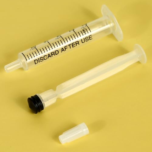 24 Pack 2.5ml Plastic Syringe with Cap, Sterile Syringe Individually Sealed for Labs, Measuring Liquids, Feed Pets, Oil or Glue Applicator - style: B 2.5ml