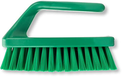 SPARTA Scrub Brush with Iron Shaped Handle and Stiff Bristles, Heavy Duty Scrubber Brush for Kitchen, Bathroom, Shower, Tile, Sink, Carpet and Bakepans, Polypropylene, 6 Inches, Green - color: Green, size: 6 Inches (Pack of 1)