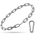Gate Chain Lock, 23.6 Inch Chain Fence Gate Latch, Silver Dia 4mm-1Pc | Outdoor Hardware Lock Chain with Carabiner for Yards, Pet Cages, Horse Goat Dog Stall Barn and Fence Gates - color: Silver Dia 4mm-1Pc