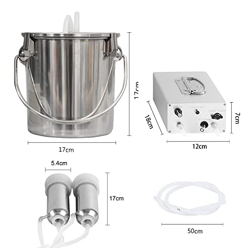 3LCow Milking Machine,13200mAh Rechargeable & Portable Milker,304 Food Grade Bucket with Automatical Vacuum Pulsation for Cows - size: 3L Cow