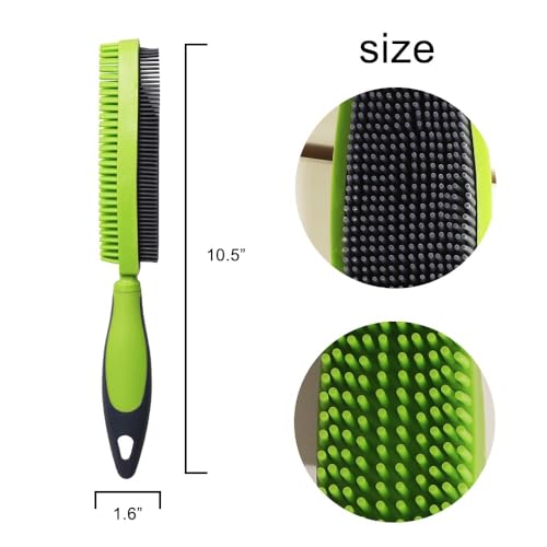 Premium Rubber Pet Hair Brush - Removes Hair from Couches & Pets' Coats Set - color: black，orange，green