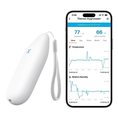 X-Sense Indoor Wi-Fi Thermometer Hygrometer, Base Station Required | Smart Temperature Sensor for House, Bedroom, Wine Cellar - color: Round, size: 1-Pack (Base Station not included)