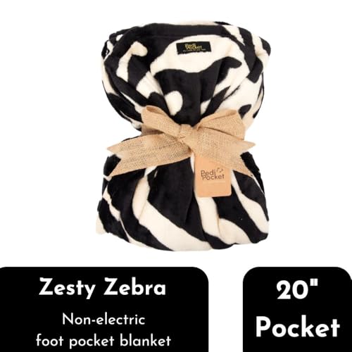 50" x 70" Zesty Zebra Foot Pocket Blanket Non-Electric - color: Zesty Zebra