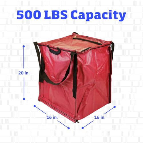 DURASACK 22-Gallon Zipper Top Heavy Duty Storage Tote Bags, Single, Red | Rugged Woven Polypropylene Moving Bag, Reusable Self-Standing Design, Holds up to 500 Pounds - color: Red, size: Medium