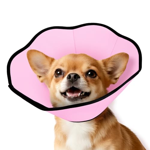 MIDOG Dog Cone Collar After Surgery, Soft Dog Cone Alternative to Stop Licking,Adjustable Elizabethan Recovery Cones for Small to Large Sized Dogs - color: Pink, size: XS