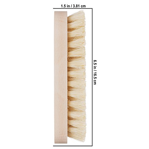 REDECKER Tampico Fiber Wooden Scrub Brush with Untreated Beechwood Handle, 6-1/2 inches Natural Bristles are Heat-Resistant and Retain Shape - Wooden Scrub Brushes for Cleaning