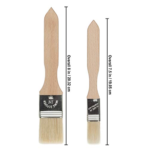 REDECKER Pastry Brushes Set with Untreated Beechwood Handles - 2 Different Sizes - Multi-purpose Brushes - Natural Bristle Basting Brush for Glazing and More - Wood Pastry Brush German Designed - size: Set of 2
