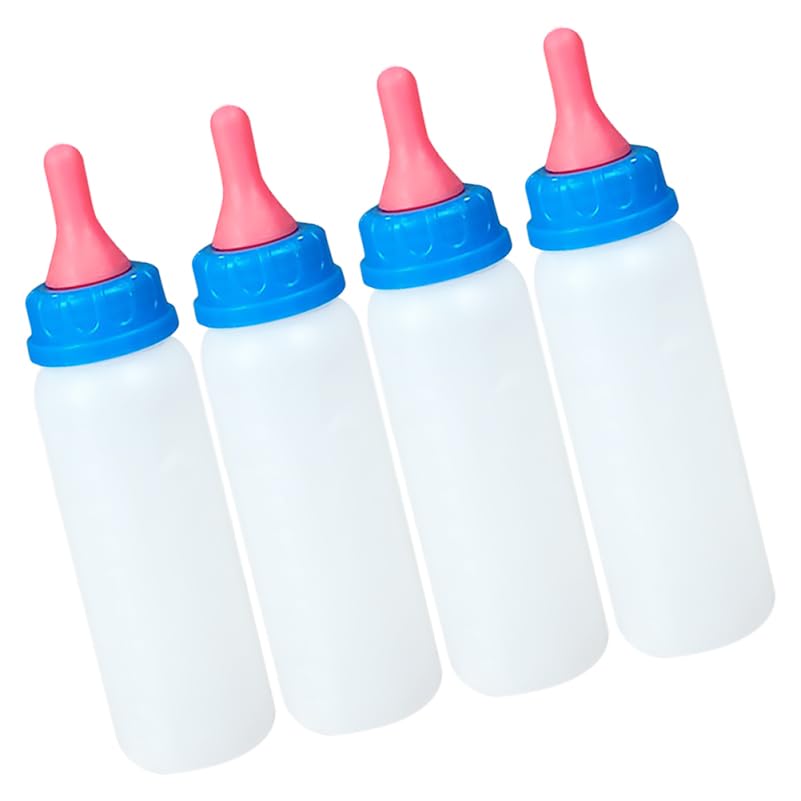 HANABASS Piglet Feeding Bottle Set 4 Pack Animal Bottle Feeder for Lambs Calves Goats Sheep Newborn Livestock Artificial Nursing Kit for Feeding