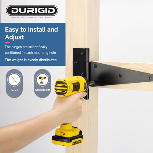 2 Pack 10 Inch T Hinge, Heavy Duty Hinges for Wood, Shed Door Hardware, Fence Hinges for Outdoor Gates, Barn Door, Gate Hinges Used for Heavy Duty Wood Fence, Ideal Outdoor Useage - size: 10 Inch