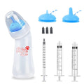 Pet Feeding Bottle and Syringes, 3 Sizes Nipples with Ventilation Valve Resistant Tearing Perfect for Puppies, Kittens, Small Wildlife (Blue) - color: Blue