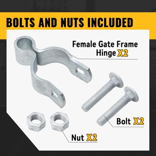 VIVIDA 1-7/8" Chain Link Fence Female Gate Hinge, Pipe Gate Hinge, 2 PCS | Galvanized Steel, For 1-7/8" OD Post, Chain Link Fence Hardware - size: 1-7/8" (2 PCS)