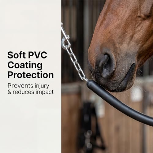 Lontcs Rubber Covered Horse Stall Chain | Stall Guard Gate Chain with 2 Double-Ended Snaps, Barn Door Fence Hardware,Horse Accessories for Real Horses 45.5 Inch Long