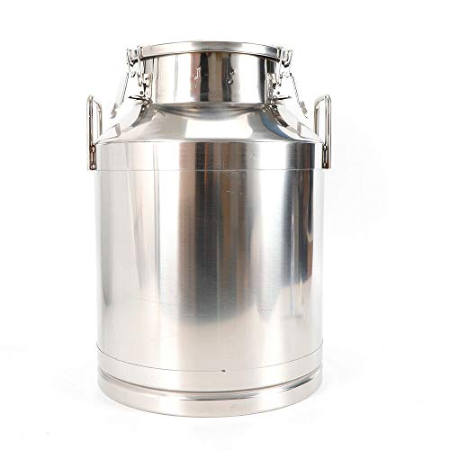 Milk Can with Sealed Lid, Stainless Steel Milk Transport Cans Wine Pail Bucket Tote Jug Pot Oil Liquid Storage Barrel with 2 Handles Sealed Silicone Anti-Leak Ring Lock Belt 50L 13.208 Gallon - color: 50l