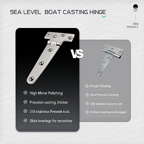 316 Stainless Steel T Hinges Marine Grade 6'' x 3" Heavy Duty Boat Hatch Hinge (150 mm X 72 mm) 2 Pack Casting Cabinet Hardware Door Hinge with Screws - style: 6'' x 3" 2 Pack