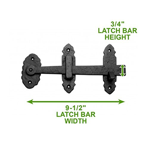 Renovators Supply Manufacturing Black Iron Thumb Gate Latch Rustic Antique Design Fence Door Lock with Hardware
