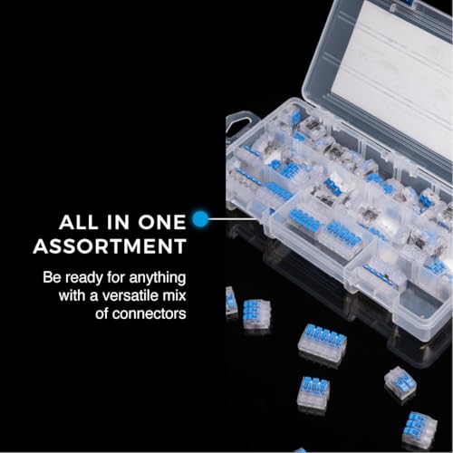 Ideal Electrical in-Sure 12 AWG Lever Connector Kit, 90 pc | Wiring connectors kit 2-, 3-, 5-port levercConnectors, locking wire connectors with durable hard case - size: 90 pc 12 AWG