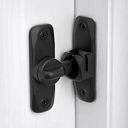 2 Packs Matte Black Barn Door Latches,90/180 Degree Gate Lock_B | Zinc Alloy Right Angle Door Lock Latch,Flip Gate Latches,Sliding Door Latch Lock,for Cabinets,Fence Gates,Pet Cage - color: Matte Black