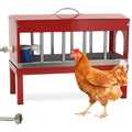 Automatic Chicken Waterer Stainless Steel with Hose Large Poultry Dispenser | Float Valve&Detachable Legs,Fits 3/4" GHT, No Mess 10 Drinking Holes, Rust-Proof, For Chickens, Ducks,Geese & Turkeys