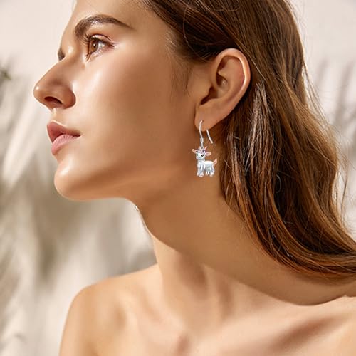 Goat Earrings 925 Sterling Silver Sheep Earrings Goat Jewelry Gifts for Women Mom Wife