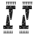T Strap Hinges Heavy Duty, Shed Door Gate Hinges(Black) | 3 inch t hinges Heavy Duty Black Outdoor Tee Hinge for Wooden Fences, Barn Door Gates Hinge for Shed Door Hardware - size: 4 Pcs *3 inch