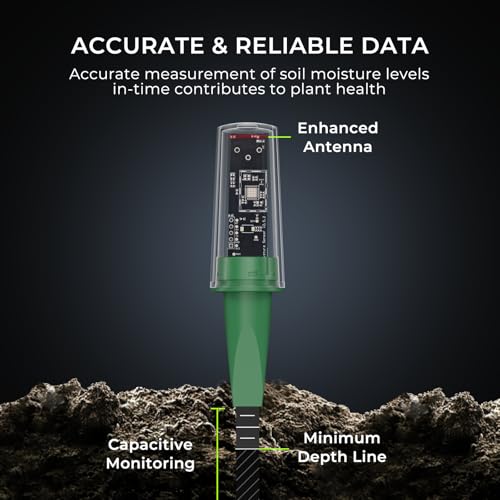 THIRDREALITY Smart Soil Moisture Sensor Gen2, Zigbee hub Needed, Enhanced Signal Stability, Capacitive Moisture Monitoring, Garden Planting, Compatible with Hubitat, SmartThings, Home Assistant, Homey - style: 1 Pack