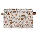Rectangle Cowboy Storage Basket, 14.9"11"9.4" Collapsible Box Bin with Handles - color: Cowboy-white