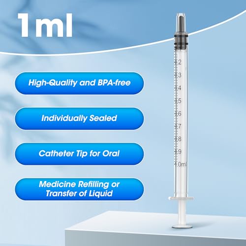 1ml Syringe Without Needle, Syringe with Cap, 30 Pack Individually Wrapped | Clear Scale Markings, Smooth Plunger Movement Enable Accurate Measurement and Controlled Liquid Dispensing - style: 1 ml Luer Slip