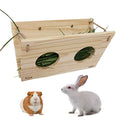 Rabbit Wooden Hay Rack Multi-Functional Manger Grass Holder for Small Pets Bunny Chinchilla Guinea Pigs (Hay Rack-B) - color: Hay Rack-B